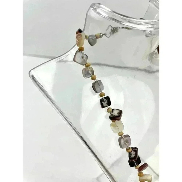 Natural Shell Square Beaded Necklace 18" Assorted Seashell - Picture 5 of 15